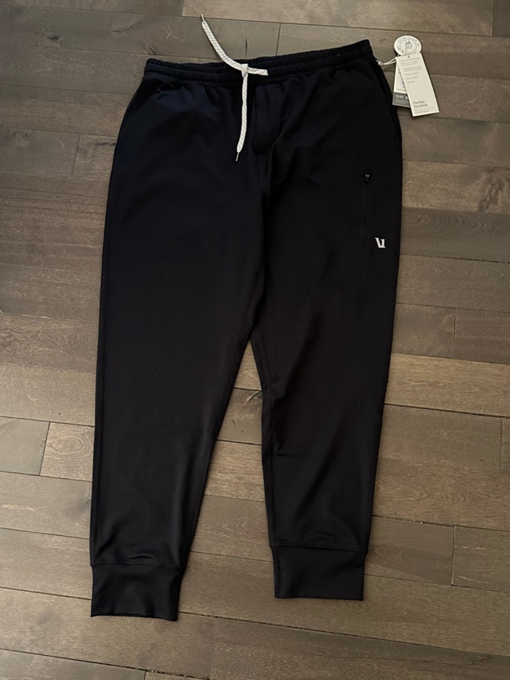 Men's Black Tech Jogger Pants with Drawstring Waist